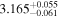 ${3.165}_{-0.061}^{+0.055}$
