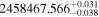 ${2458467.566}_{-0.038}^{+0.031}$