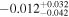 $-{0.012}_{-0.042}^{+0.032}$