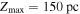 ${Z}_{\max }=150\,\mathrm{pc}$