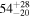 ${54}_{-20}^{+28}$