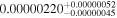 ${0.00000220}_{-0.00000045}^{+0.00000052}$