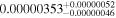${0.00000353}_{-0.00000046}^{+0.00000052}$