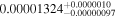 ${0.00001324}_{-0.00000097}^{+0.0000010}$