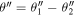 $\theta ^{\prime\prime} ={\theta }_{1}^{{\prime\prime} }-{\theta }_{2}^{{\prime\prime} }$