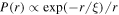 $P(r)\propto \exp (-r/\xi )/r$