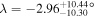 $\lambda =-{2.96}_{-10.30}^{{+10.44}^{\circ}} $