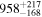 ${958}_{-168}^{+217}$