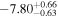 $-{7.80}_{-0.63}^{+0.66}$