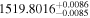 ${1519.8016}_{-0.0085}^{+0.0086}$