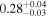 ${0.28}_{-0.03}^{+0.04}$