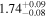 ${1.74}_{-0.08}^{+0.09}$