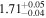 ${1.71}_{-0.04}^{+0.05}$