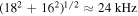 ${({18}^{2}+{16}^{2})}^{1/2}\approx 24\,\mathrm{kHz}$