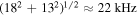 ${({18}^{2}+{13}^{2})}^{1/2}\approx 22\,\mathrm{kHz}$