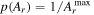 $p({A}_{r})=1/{A}_{r}^{\max }$