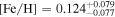 $[{\rm{Fe/H}}]=0.12{4}_{-0.077}^{+0.079}$