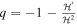 $q=-1-\frac{{{ \mathcal H }}^{{\prime} }}{{{ \mathcal H }}^{2}}$