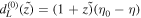 ${d}_{L}^{(0)}(\tilde{z)}=(1+\tilde{z)(}{\eta }_{0}-\eta )$