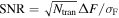${\rm{SNR}}=\sqrt{{N}_{{\rm{tran}}}}{\rm{\Delta }}F/{\sigma }_{{\rm{F}}}$