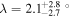 $\lambda =2.{1}_{-2.7}^{+2.8}{\,}^{\circ }$