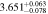$3.65{1}_{-0.078}^{+0.063}$