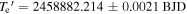${T}_{{\rm{e}}}^{\prime} =2458882.214\pm 0.0021\,{\rm{BJD}}$