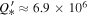 ${Q}_{* }^{{\prime} }\approx 6.9\times 1{0}^{6}$