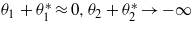 ${\theta }_{1}+{\theta }_{1}^{\ast }\approx 0,{\theta }_{2}+{\theta }_{2}^{\ast }\rightarrow -\infty $