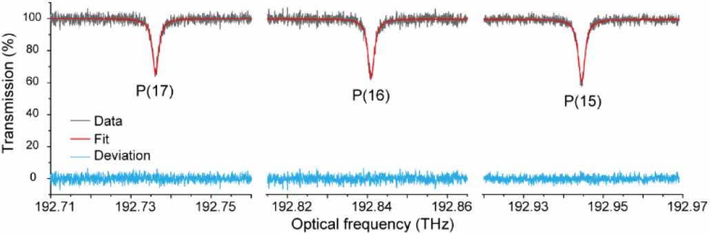Frequency comb interference spectroscopy using a fiber laser comb and a ...