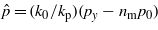 $\hat {p}=({k}_{0}/{k}_{\mathrm{p}})({p}_{y}-{n}_{\mathrm{m}}{p}_{0})$