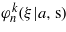 ${\varphi }_{n}^{k}(\xi \vert a,\mathrm{s})$