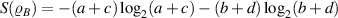 $S(\varrho_{B}) = -(a+c)\log_{2}(a+c)-(b+d)\log_{2}(b+d)$