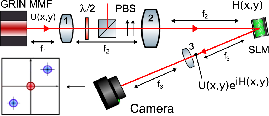 Mode decomposition of multimode optical fiber beams by phase-only ...