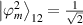 ${\left| {\varphi _m^2} \right\rangle _{12}}= \frac{1}{{\sqrt 2 }} $