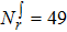 ${N}_{r}^{\int }=49$