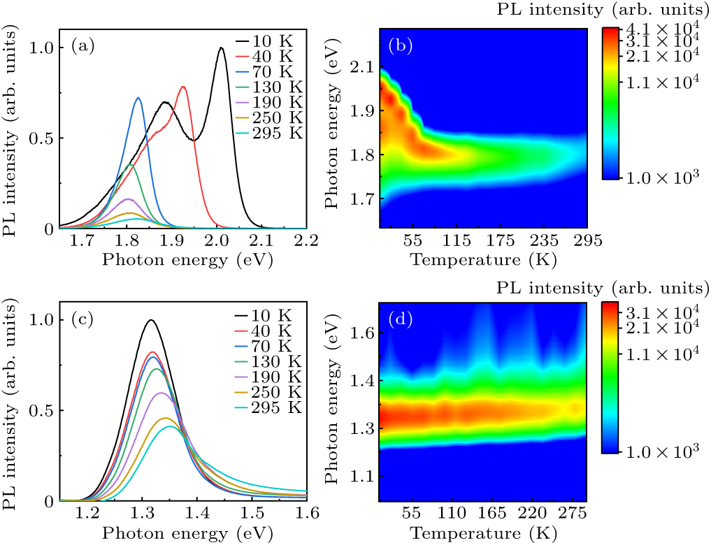 Temperature-dependent photoluminescence of lead-free cesium