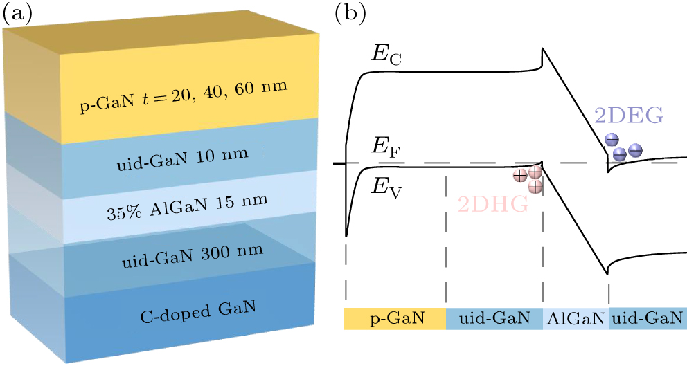 Impact of p-GaN thickness on the transport properties of two ...