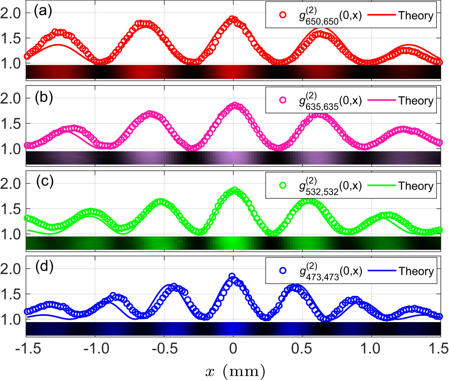 Second-order correlated interference with multi-wavelength thermal ...