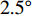 $ 2.5^{\circ} $