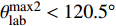 $ \theta_{\rm lab}^{{\rm max}2} \lt 120.5^{\circ} $