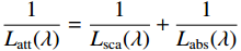 $\dfrac{1}{L_{\rm att}(\lambda)} = \dfrac{1}{L_{\rm sca}(\lambda)}+\dfrac{1}{L_{\rm abs}(\lambda)}$