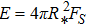 $E=4\pi {R}_{* }^{2}{F}_{S}$