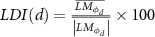 $LDI\left( d \right) = \frac{{\overline {L{M_{{\phi _d}}}} }}{{\overline {\left| {L{M_{{\phi _d}}}} \right|} }} \times 100$