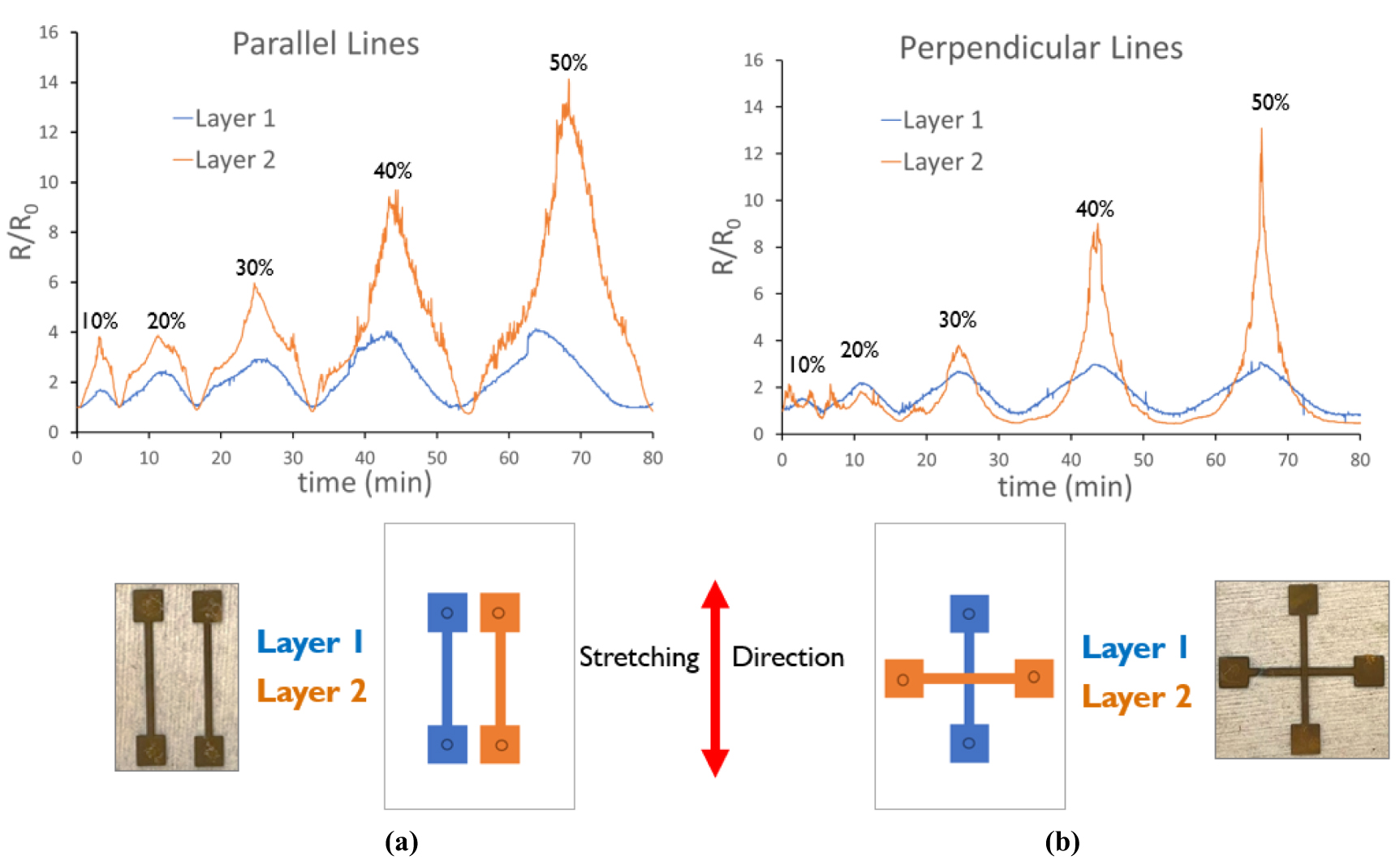 A soft and stretchable bilayer electrode array with independent ...
