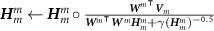 $ \boldsymbol^m_m \leftarrow \boldsymbol^m_m \circ \frac^ \boldsymbol_m}^ \boldsymbol^m} \boldsymbol^m_m + \gamma \left( \boldsymbol^m_m \right)^}$