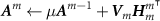$\boldsymbol^m \leftarrow \mu \boldsymbol^ + \boldsymbol_m \boldsymbol^_m$
