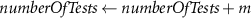 $\textit \leftarrow \textit + m$