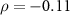 $\rho = -0.11$