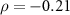 $\rho = -0.21$